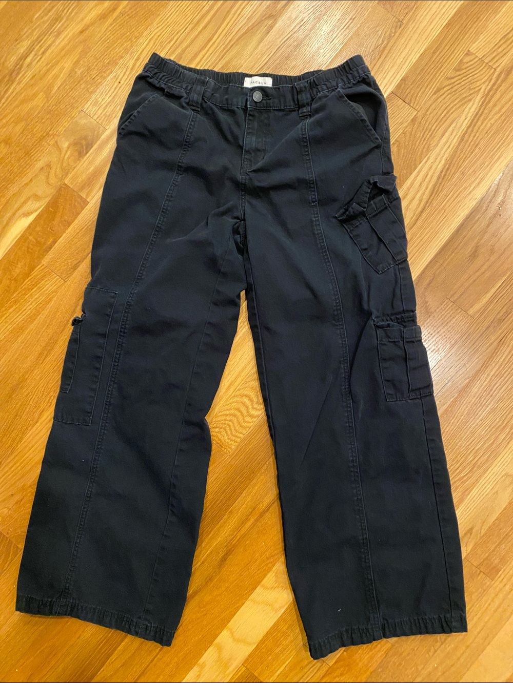 PACSUN Black low rise puddle Cargo Pants Y2K size medium